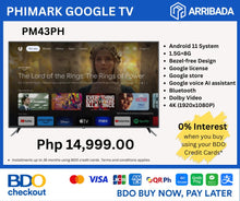 Load image into Gallery viewer, PHIMARK PM43PH 43″ FHD ANDROID TV
